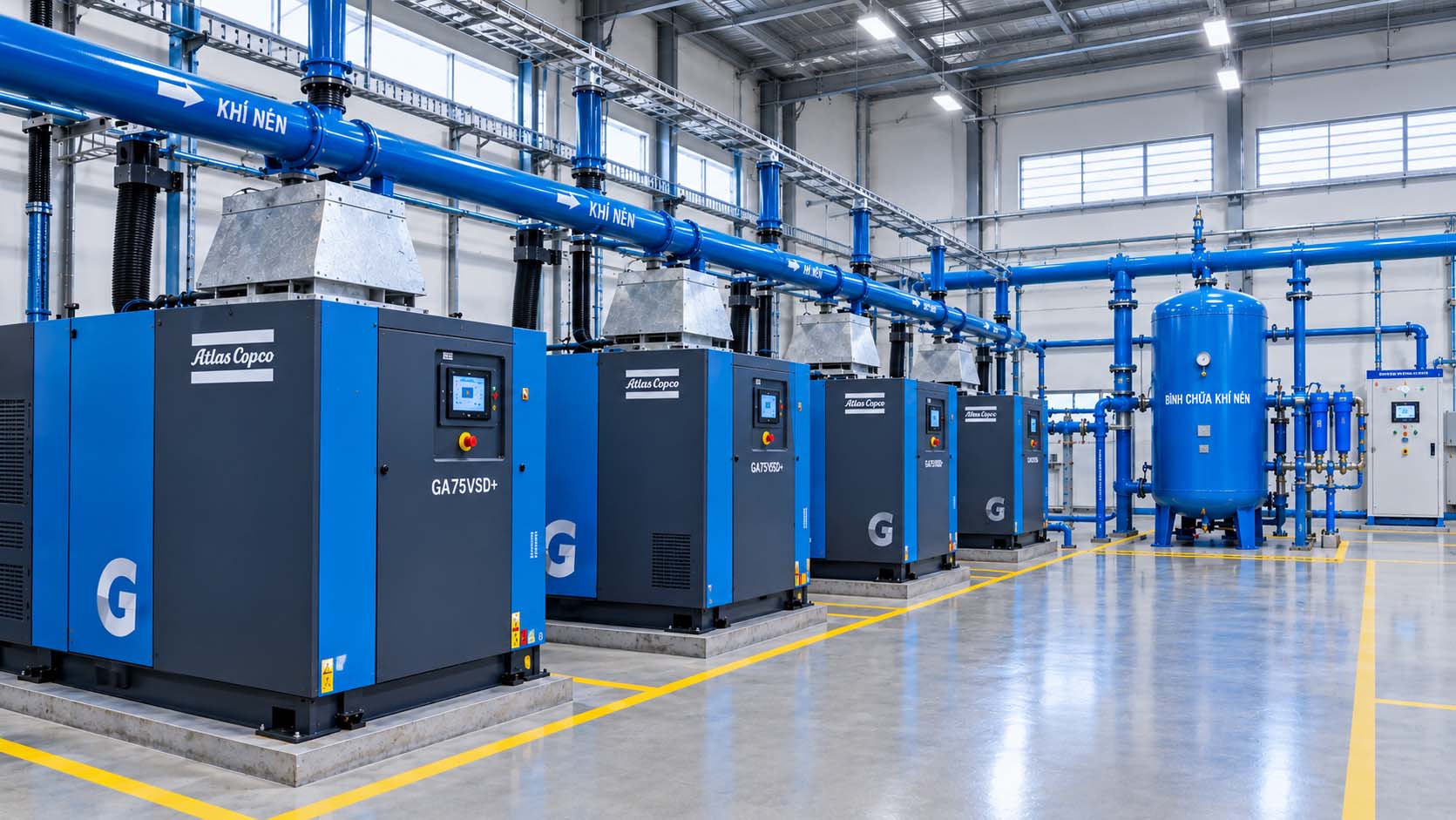 5 giải pháp tối ưu hóa chi phí điện năng cho hệ thống máy nén khí trung tâm